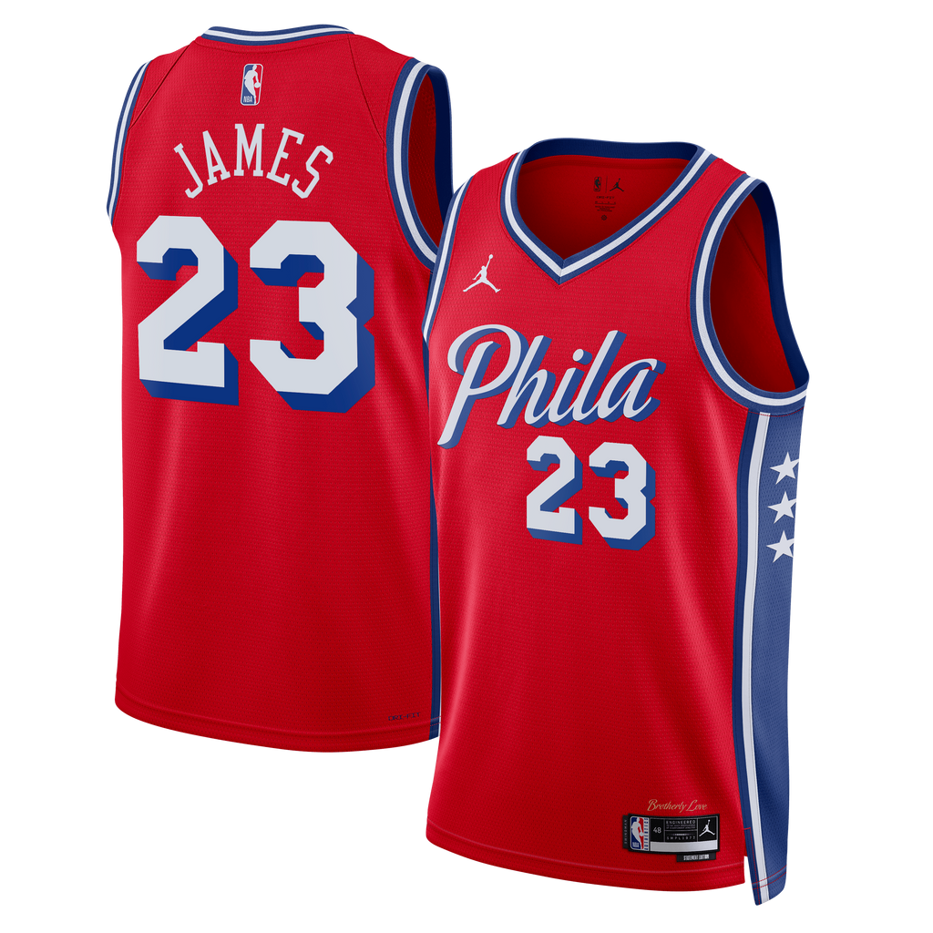 LeBron James - Philadelphia 76ers Jordan Brand Statement Edition Swingman Jersey - Red