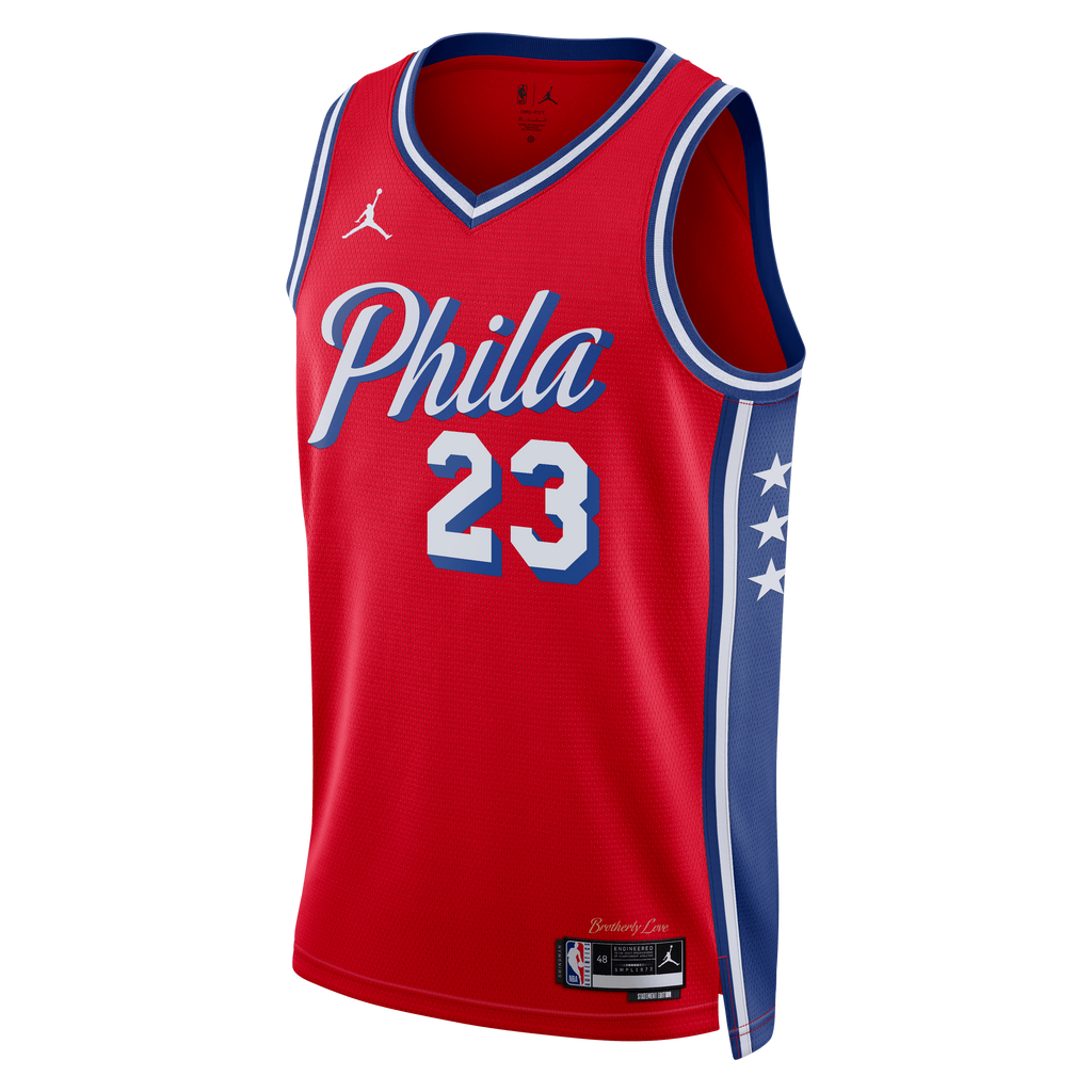 LeBron James - Philadelphia 76ers Jordan Brand Statement Edition Swingman Jersey - Red