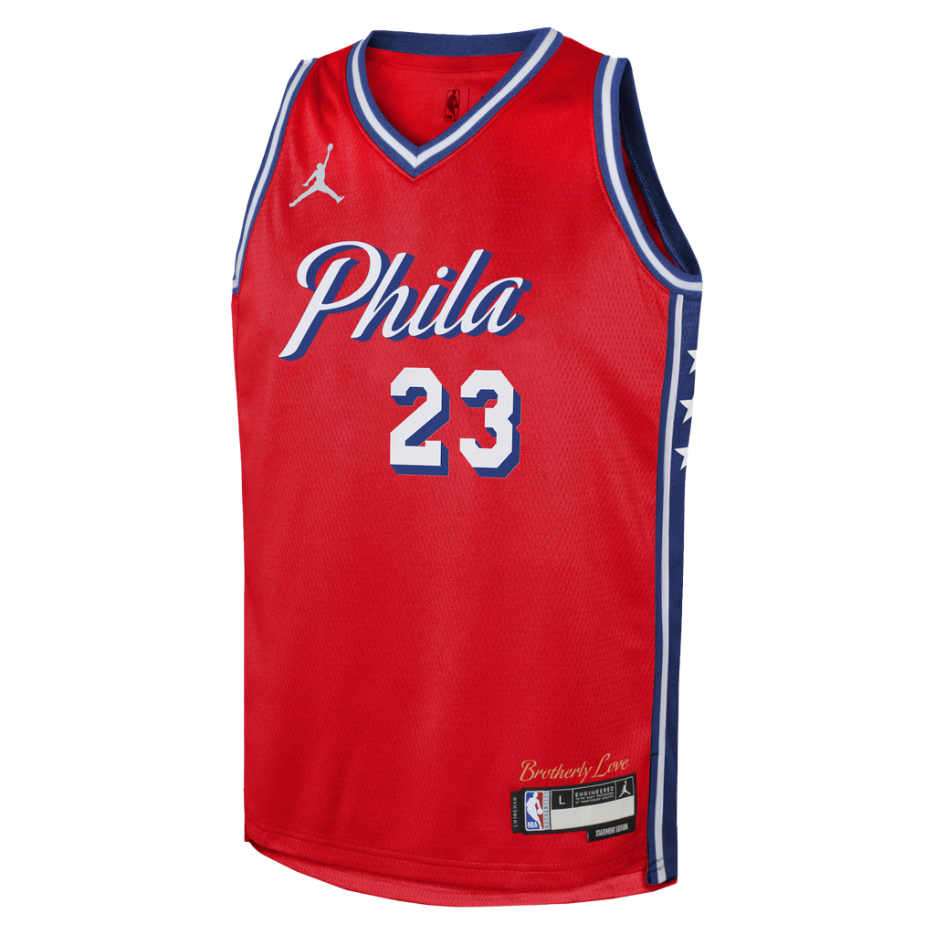 LeBron James - Philadelphia 76ers Jordan Brand Statement Edition Swingman Jersey - Red